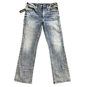 Silver Jeans Co Zac Relaxed Fit Straight Leg Jeans Blue 32x32 New NWT